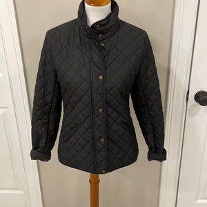 Lauren Ralph Lauren quilted black jacket with bronze hardware